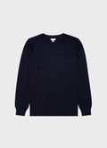 Men's Sea Island Cashmere Crew Neck Jumper in Navy