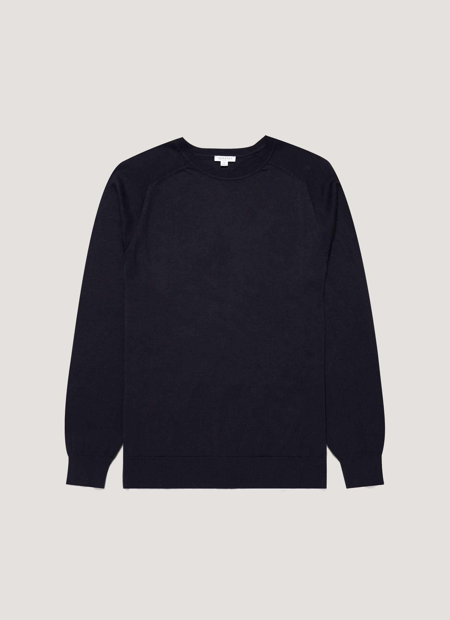 Men's Sea Island Cashmere Crew Neck Jumper in Midnight Navy