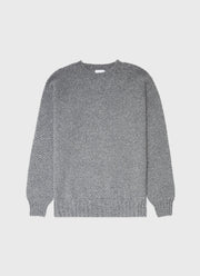 Men's Lambswool Textured Jumper in Mid Grey Twist