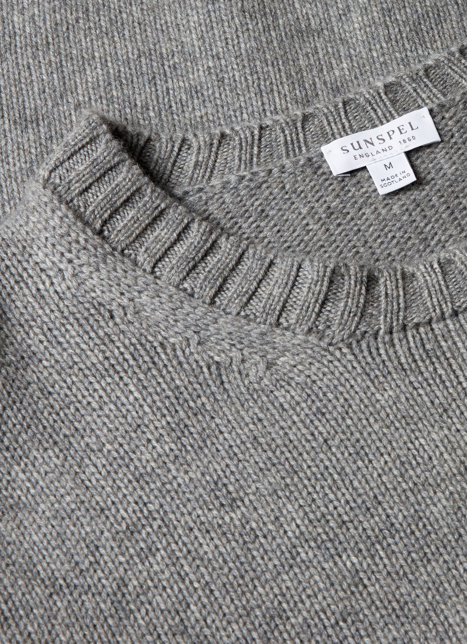 Men's Roxburgh Cashmere Jumper in Mid Grey Melange