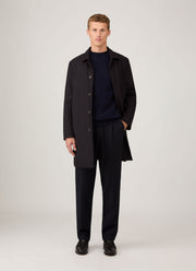 Men's Shetland Crew Neck Jumper in Navy