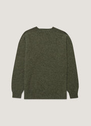 Men's Shetland Crew Neck Jumper in Sea Moss