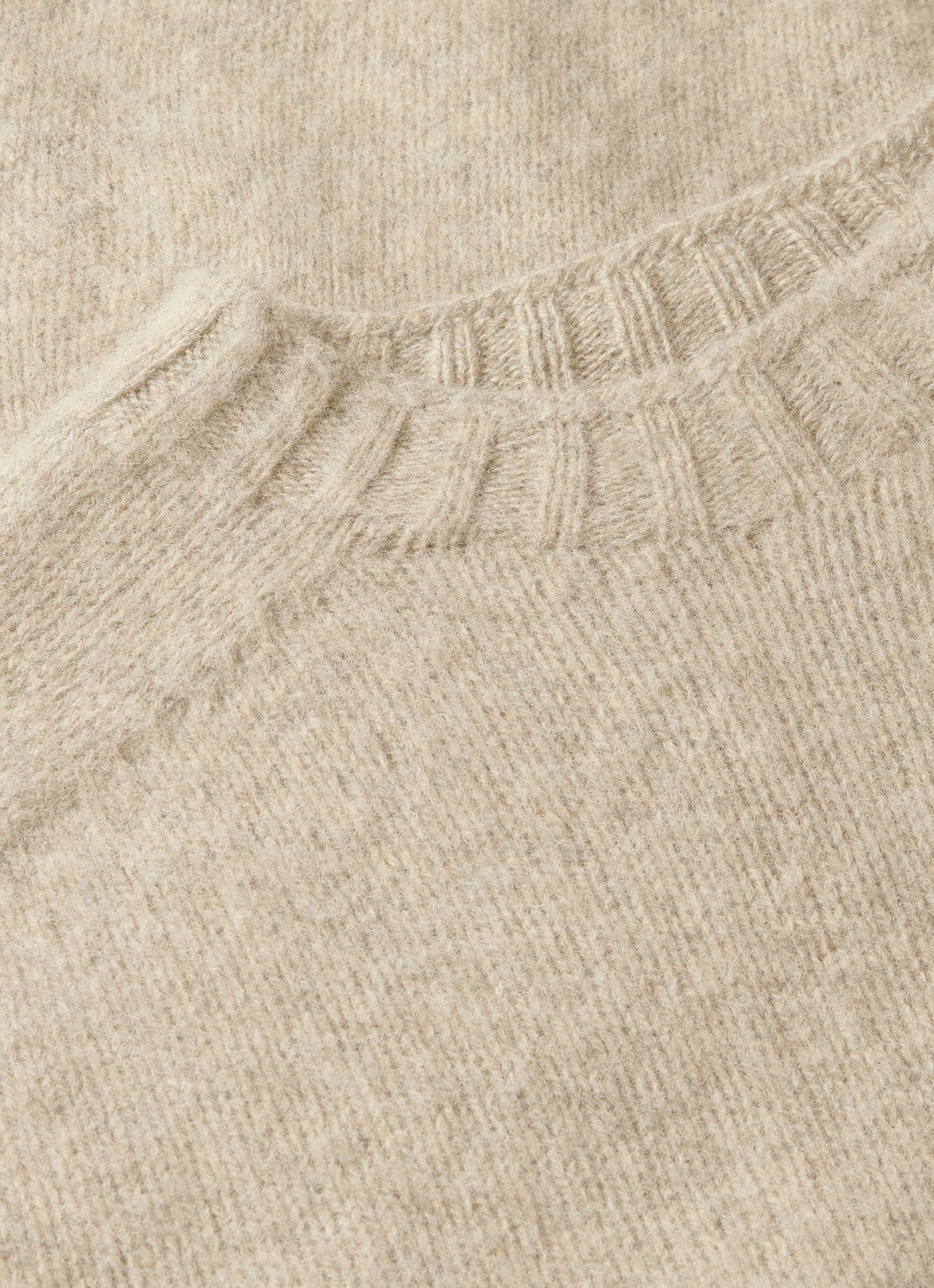 Men's Shetland Crew Neck Jumper in Oatmeal Melange