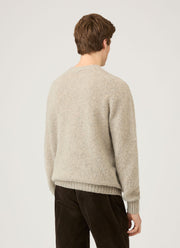 Men's Shetland Crew Neck Jumper in Oatmeal Melange
