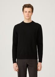 Men's Cashmere Crew Neck Jumper in Black