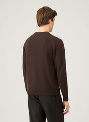 Men's Cashmere Crew Neck Jumper in Truffle