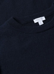 Men's Cashmere Crew Neck Jumper in Navy