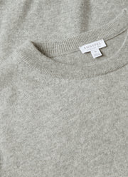 Men's Cashmere Crew Neck Jumper in Grey Melange