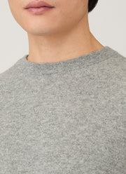 Men's Cashmere Crew Neck Jumper in Grey Melange