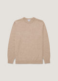 Men's Cashmere Crew Neck Jumper in Oatmeal Melange