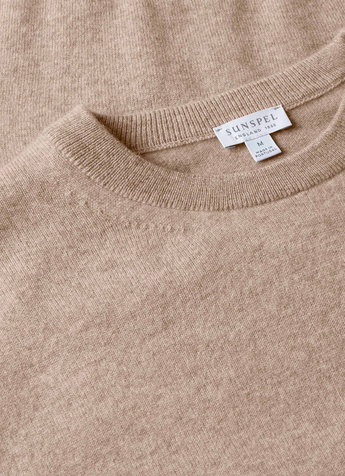 Men's Cashmere Crew Neck Jumper in Oatmeal Melange