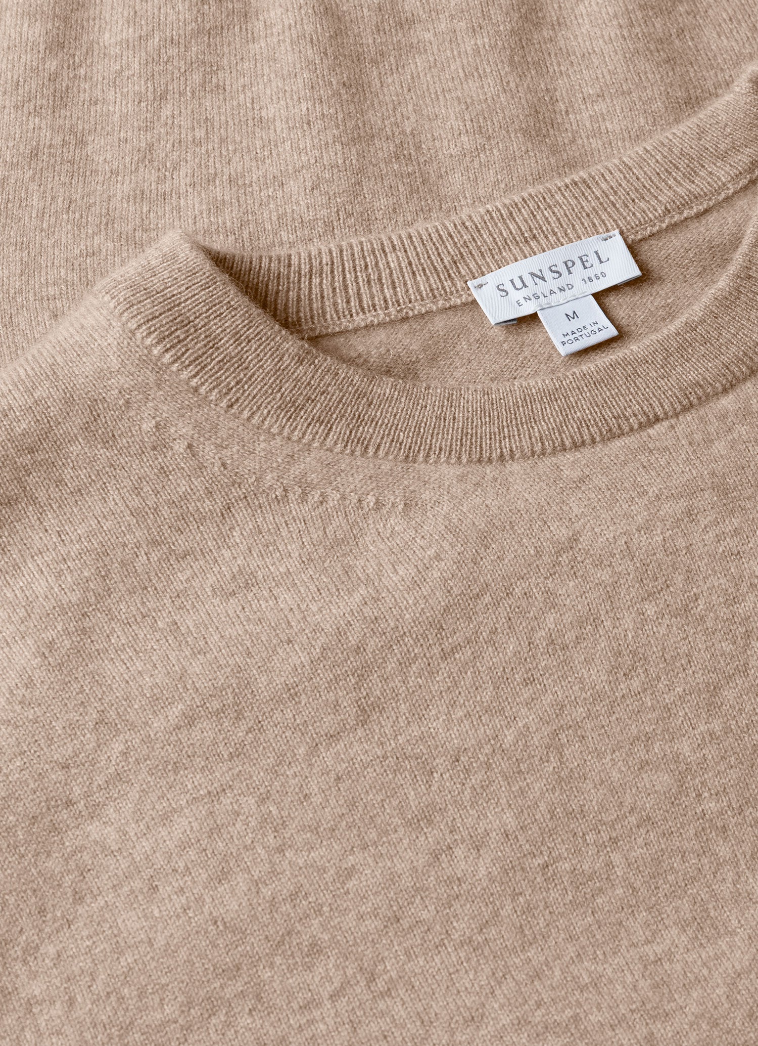 Men's Cashmere Crew Neck Jumper in Oatmeal Melange