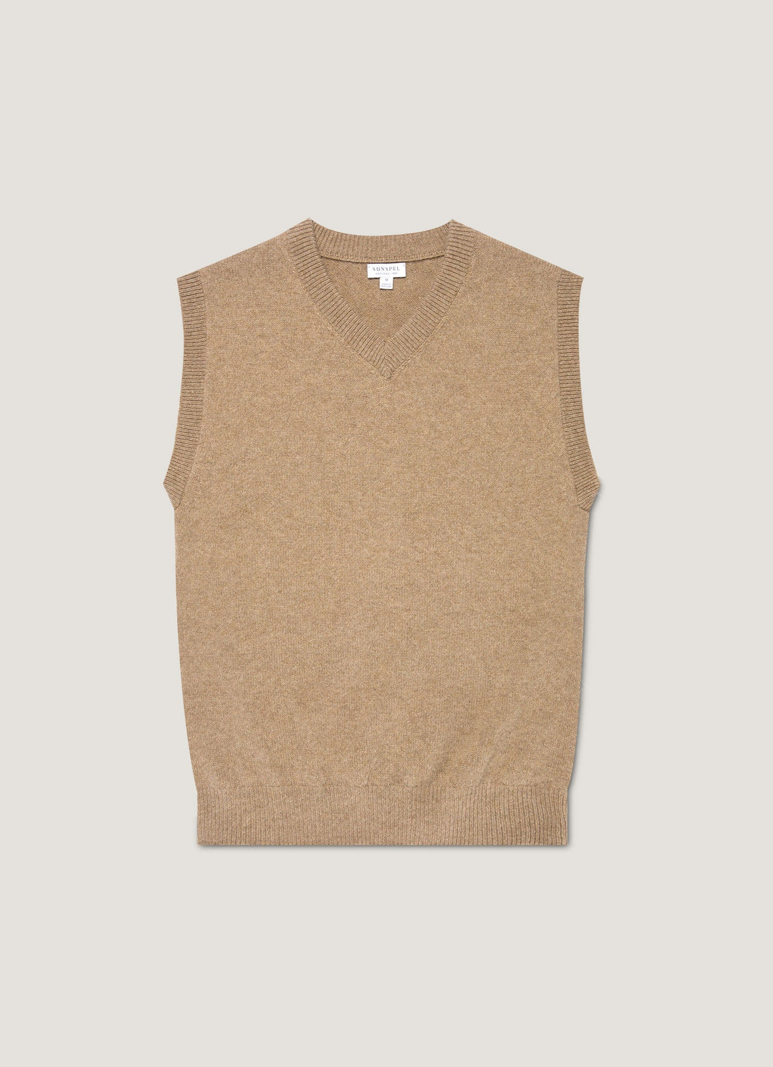 Men's Lambswool Vest in Sandstone