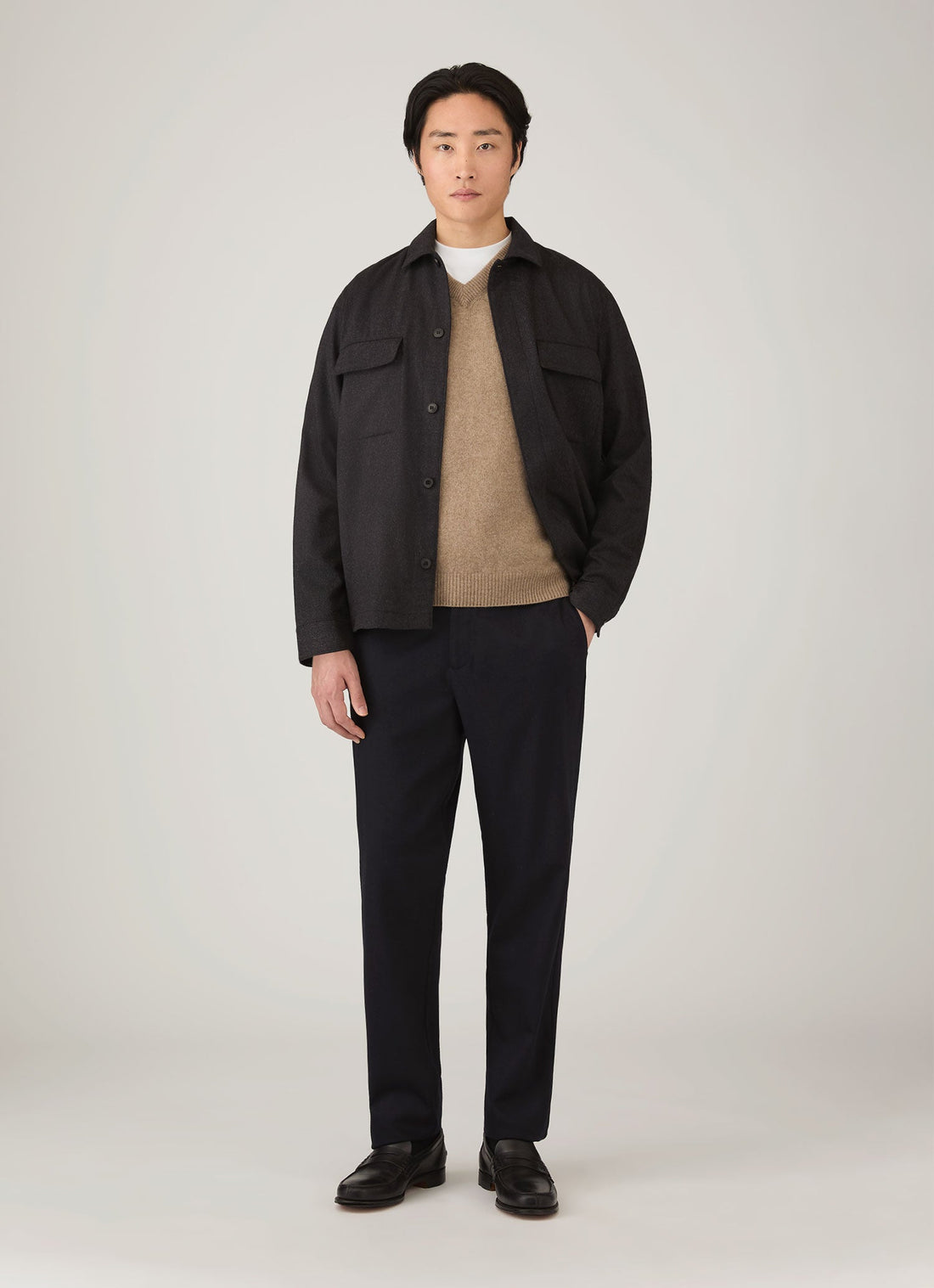 Men's Lambswool Vest in Sandstone