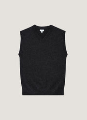 Men's Lambswool Vest in Charcoal Melange
