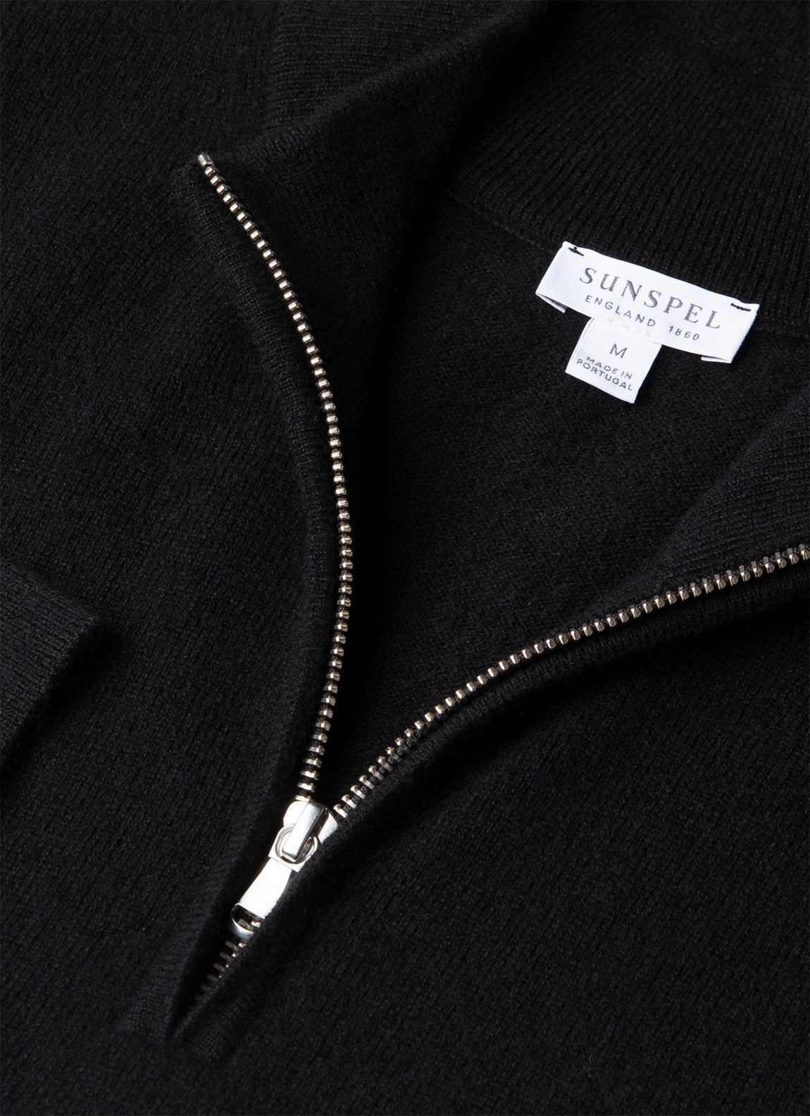 Men's Cashmere Half Zip Jumper in Black