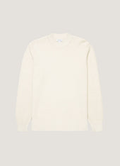 Men's Cotton Crew Neck Jumper in Ecru