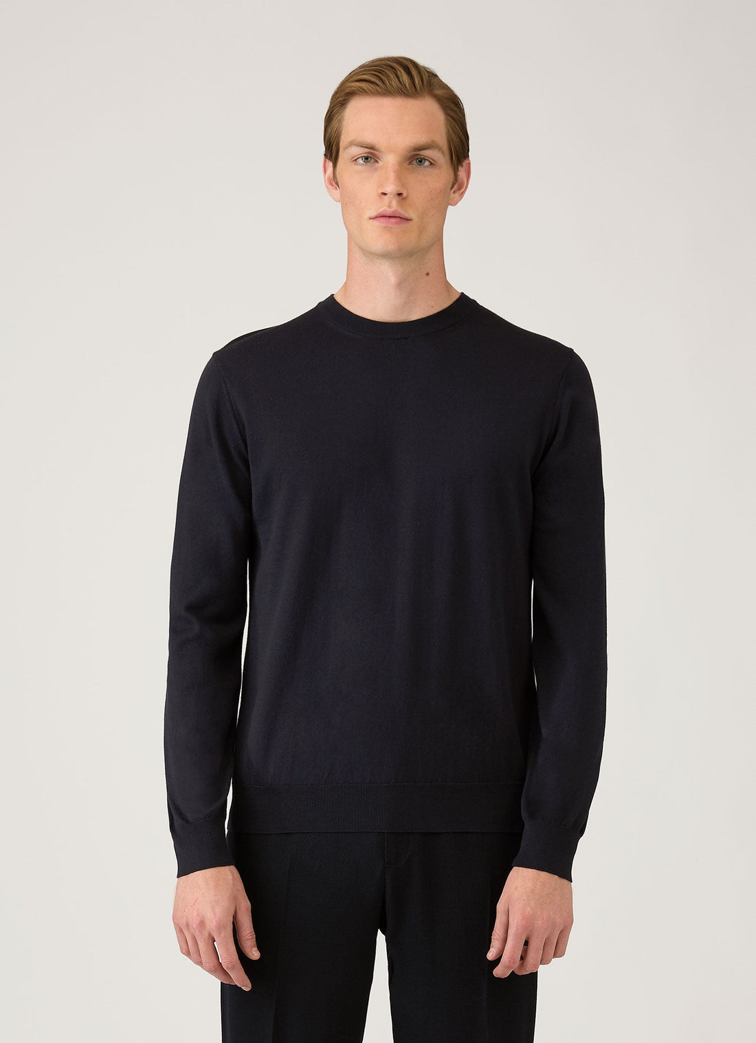 Men's Lightweight Cotton Jumper in Navy