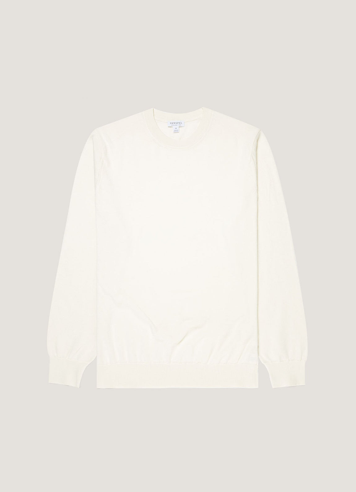 Men's Lightweight Cotton Jumper in Ecru