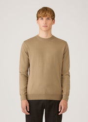 Men's Lightweight Cotton Jumper in Dark Stone