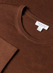 Men's Extra-Fine Merino Jumper in Chestnut