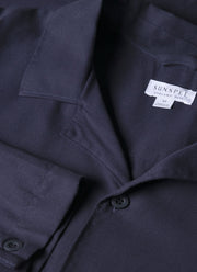 Men's Cotton Flannel Pyjama Shirt in Navy
