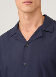 Men's Cotton Flannel Pyjama Shirt in Navy