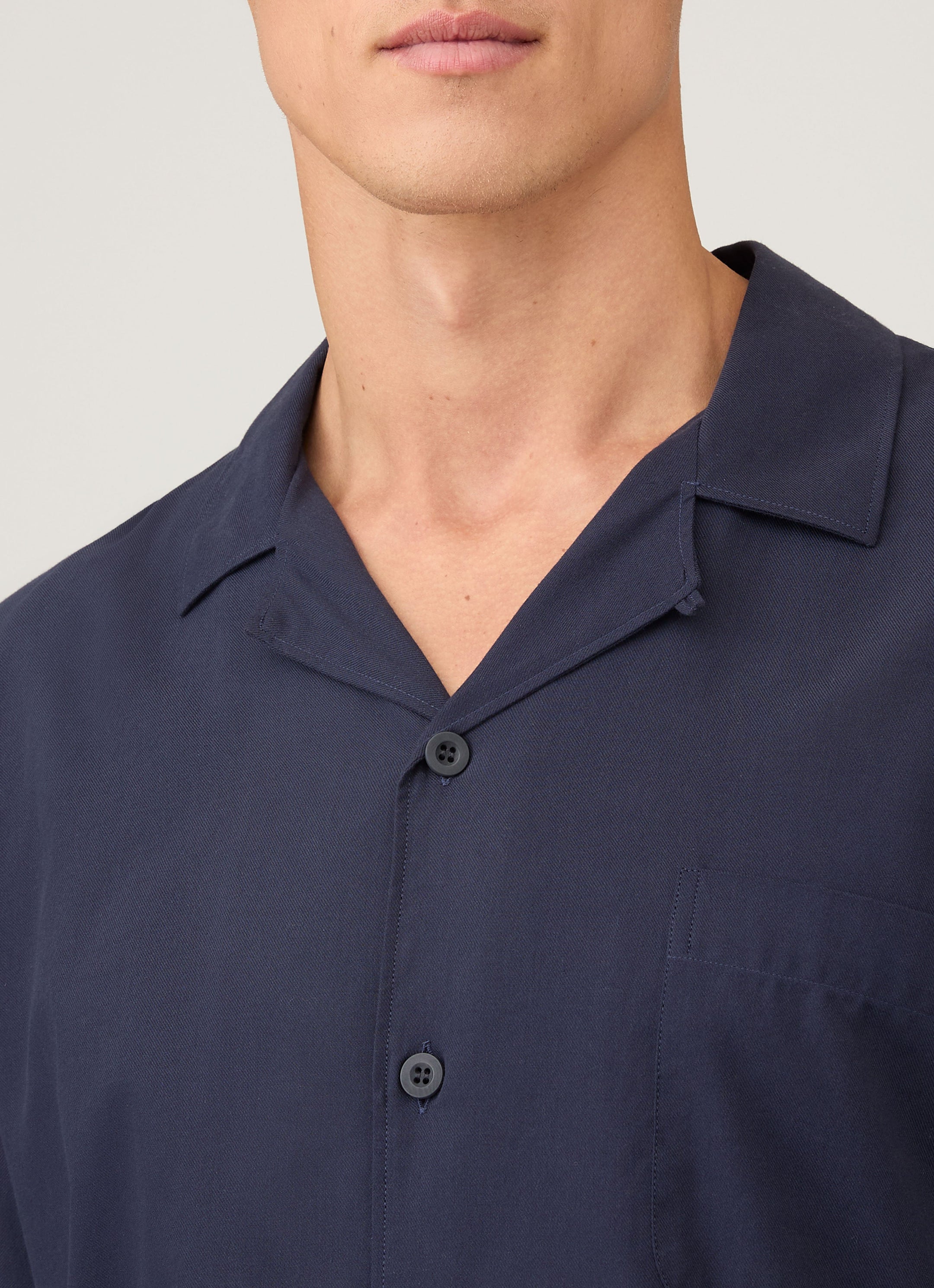 Men's Cotton Flannel Pyjama Shirt in Navy