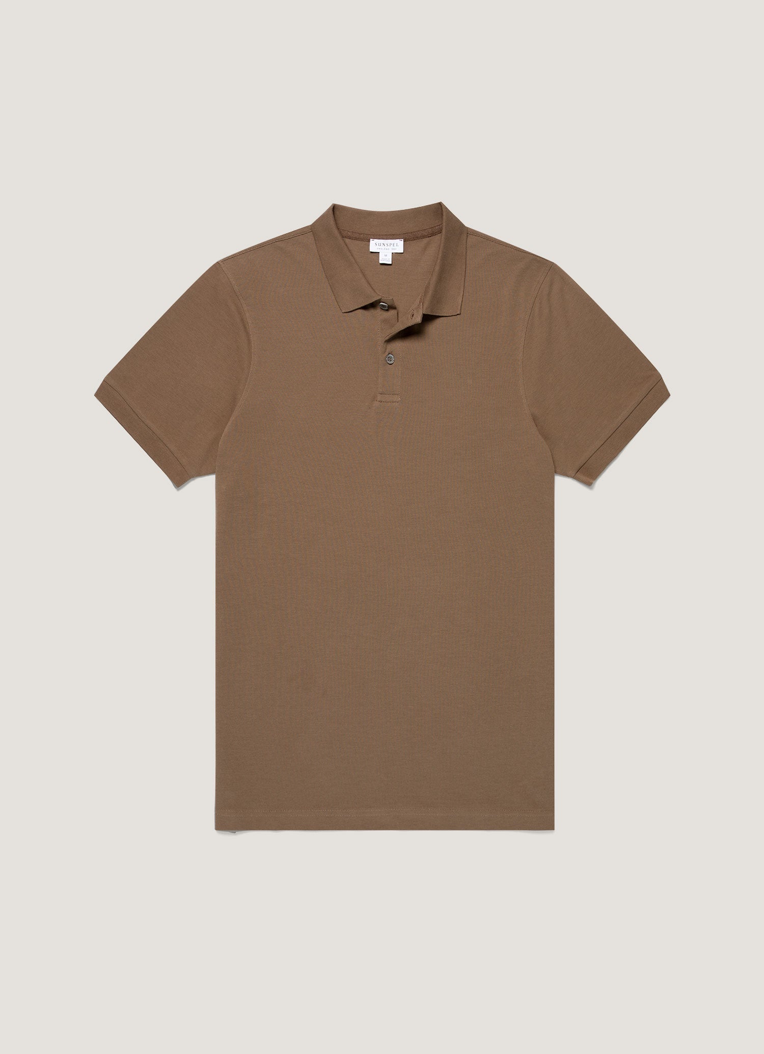 Men's Piqué Polo Shirt in Dark Cedar | Sunspel