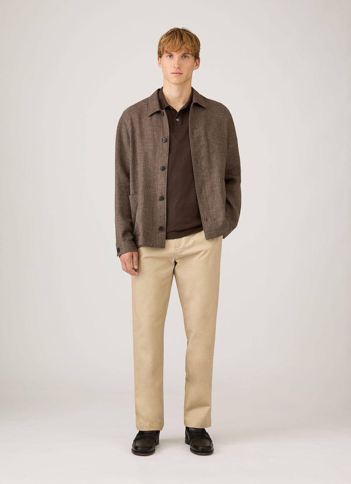 Men's Piqué Polo Shirt in Dark Chocolate