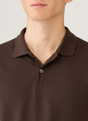 Men's Piqué Polo Shirt in Dark Chocolate