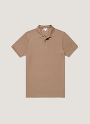 Men's Piqué Polo Shirt in Taupe