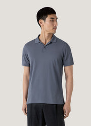 Men's Piqué Polo Shirt in Slate Blue