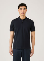 Men's Piqué Polo Shirt in Midnight Navy