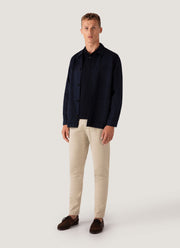 Men's Piqué Polo Shirt in Midnight Navy