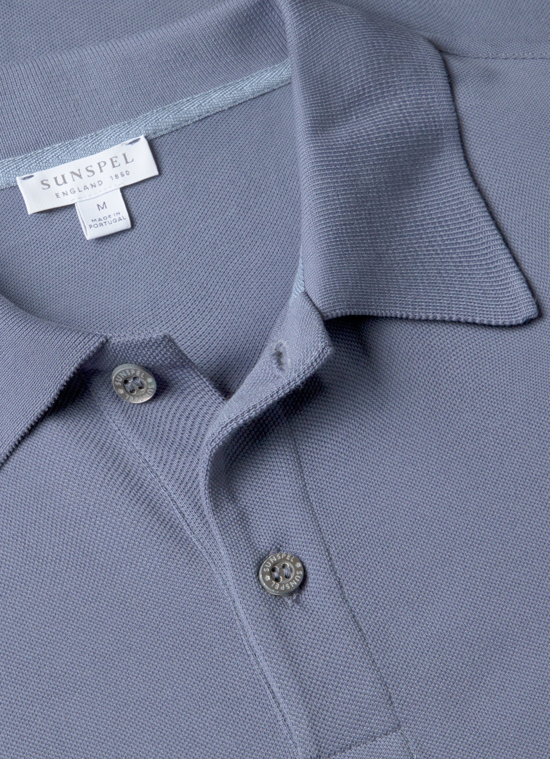 Men's Piqué Polo Shirt in Selvedge Blue