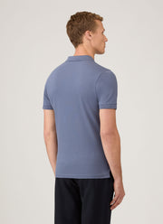 Men's Piqué Polo Shirt in Selvedge Blue