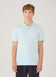 Men's Piqué Polo Shirt in Frost Blue
