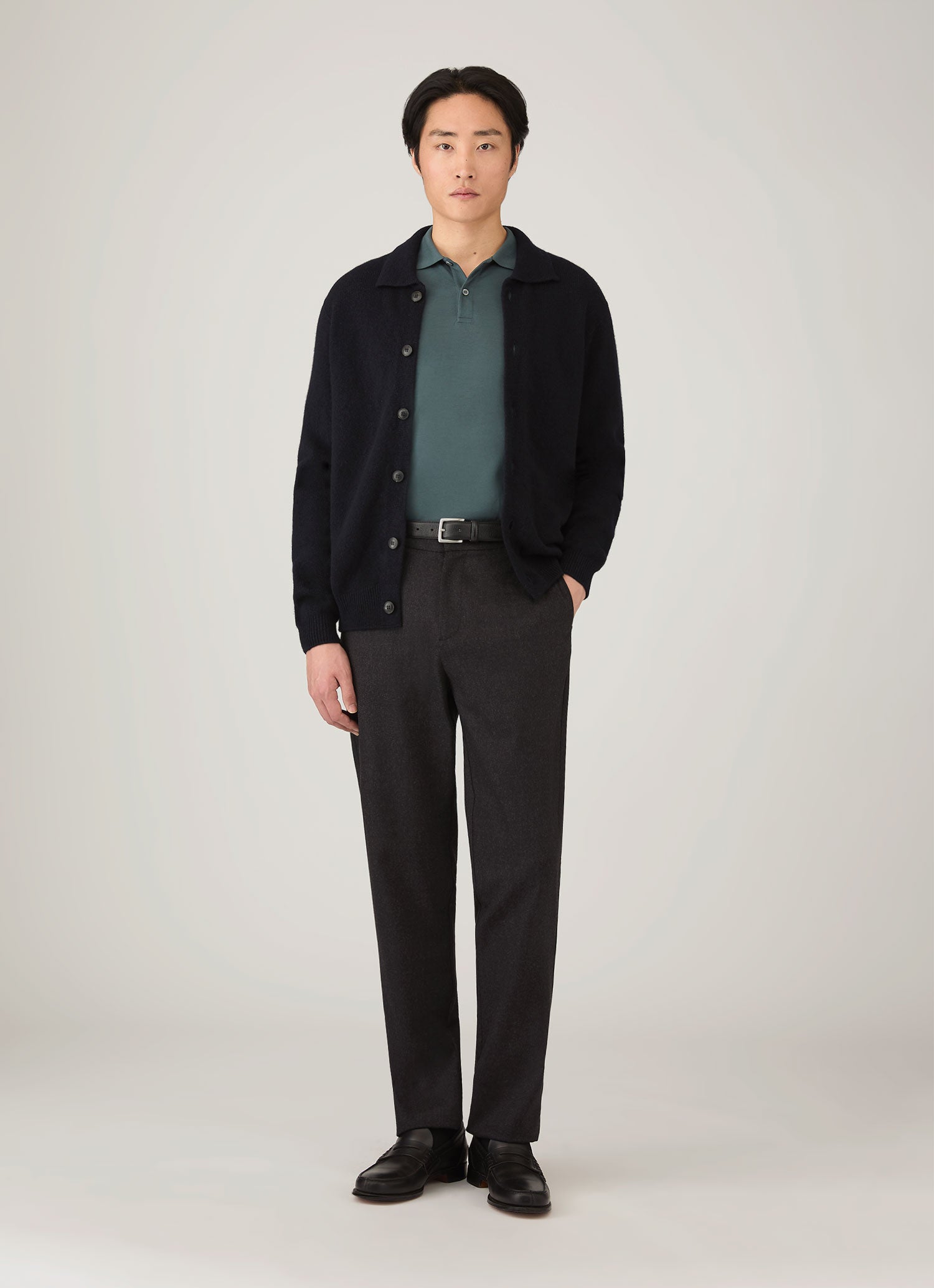 Men's Piqué Polo Shirt in Dark Petrol