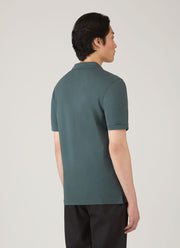Men's Piqué Polo Shirt in Dark Petrol