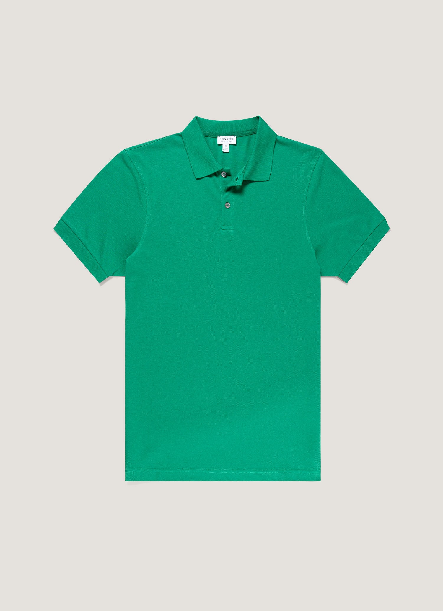 Men's Piqué Polo Shirt in Bright Green | Sunspel