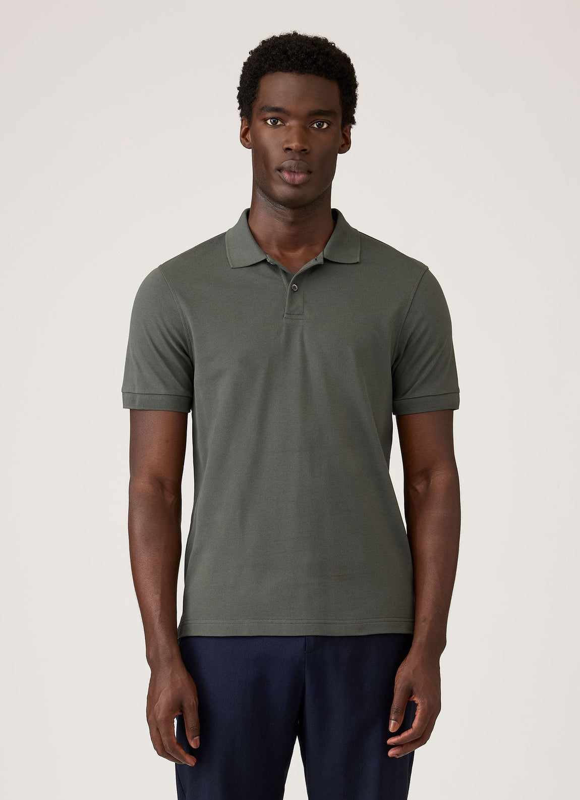 Men's Piqué Polo Shirt in Slate Green