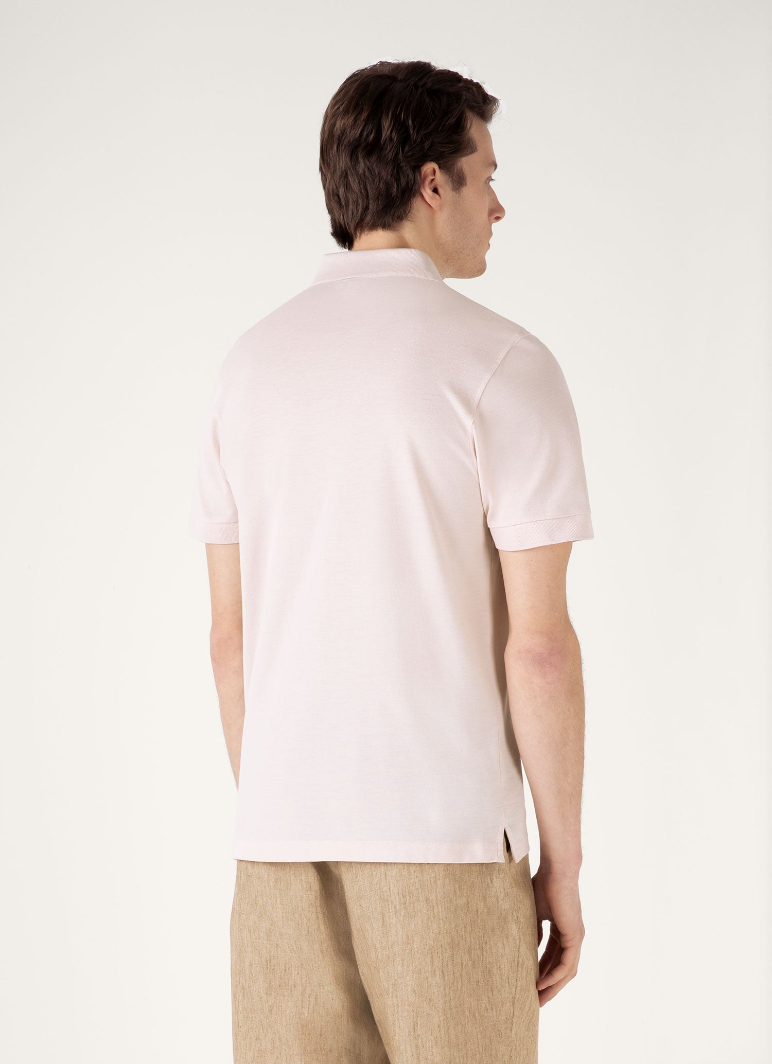 Men's Piqué Polo Shirt in Pastel Pink
