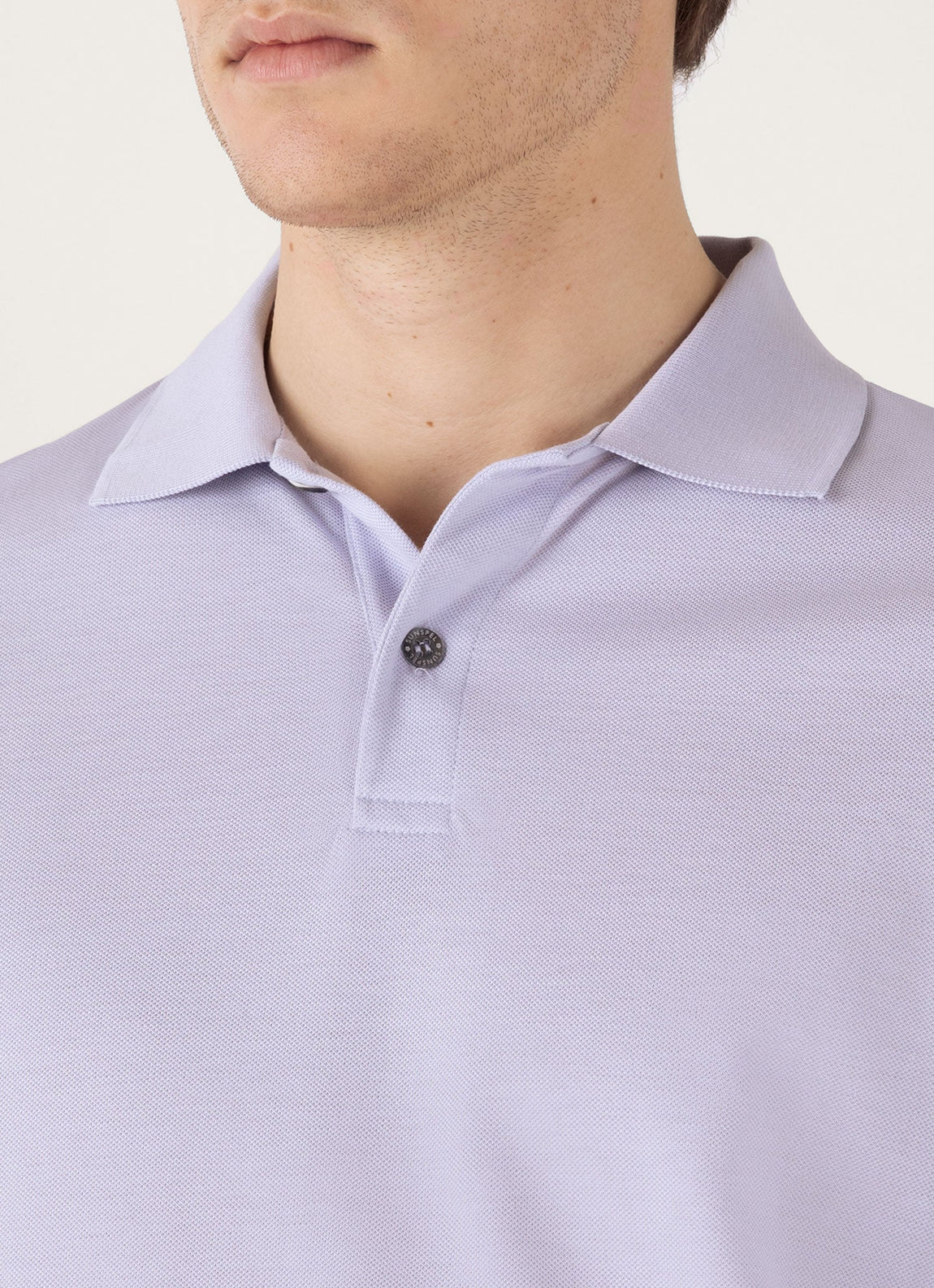 Men's Piqué Polo Shirt in Pale Lilac