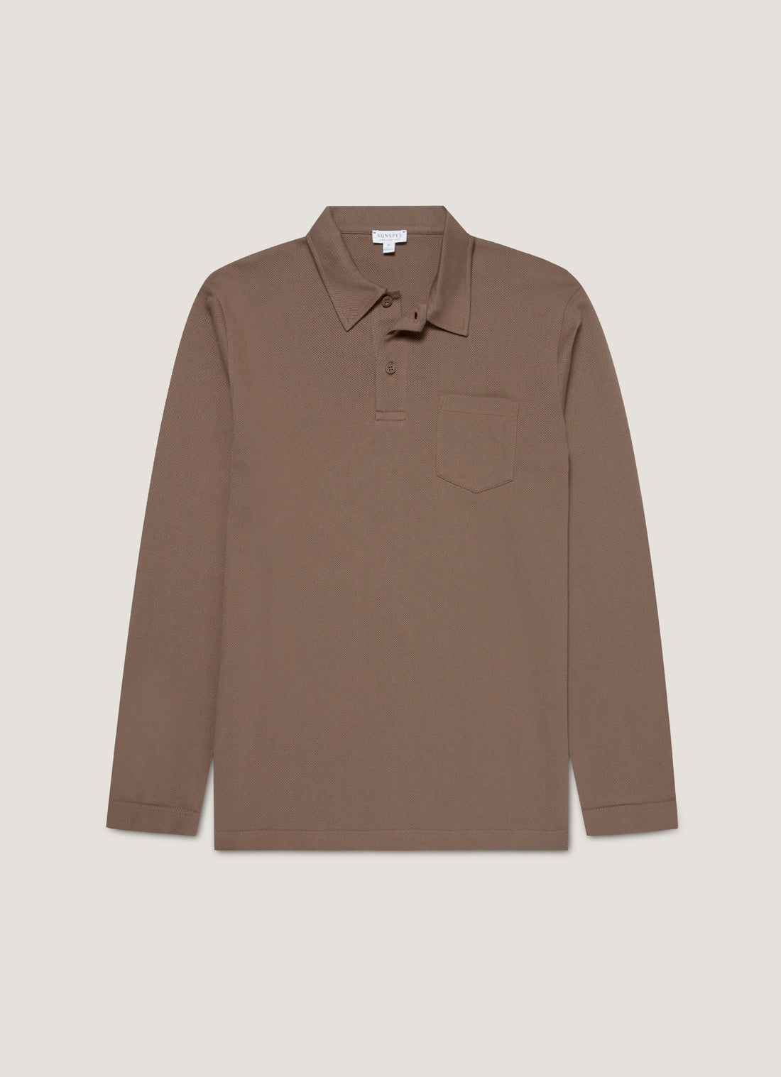 Men's Long Sleeve Riviera Polo Shirt in Bark