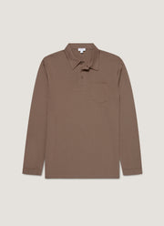 Men's Long Sleeve Riviera Polo Shirt in Bark