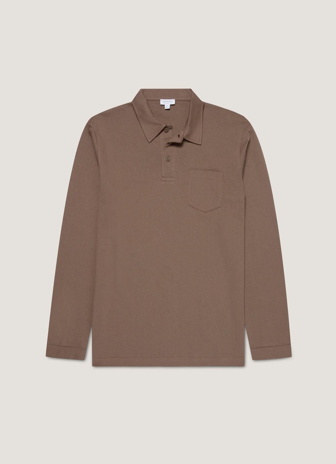 Men's Long Sleeve Riviera Polo Shirt in Bark