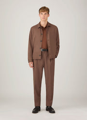 Men's Long Sleeve Riviera Polo Shirt in Conker Brown