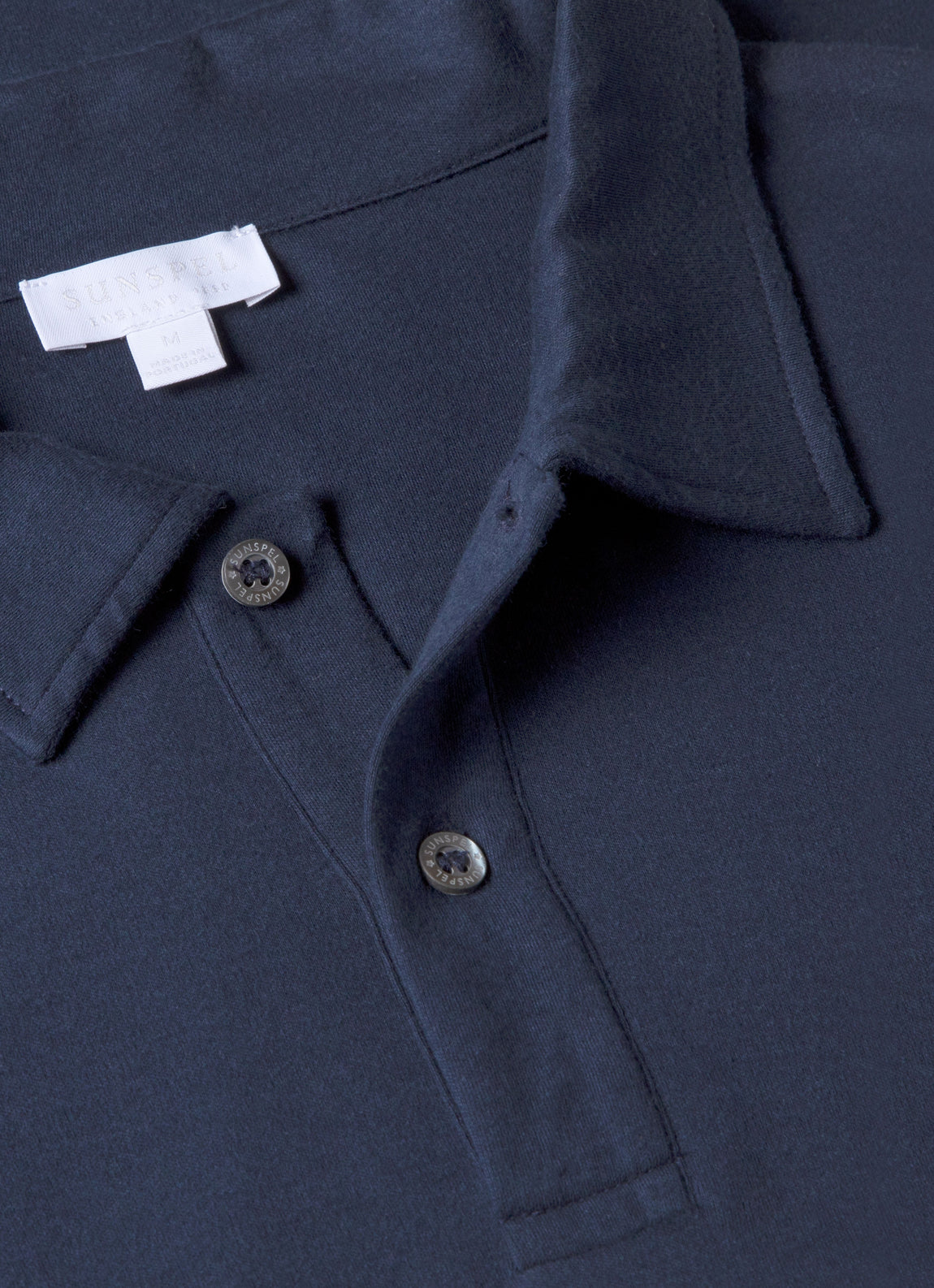 Men's Sea Island Cotton Jersey Polo Shirt in Navy