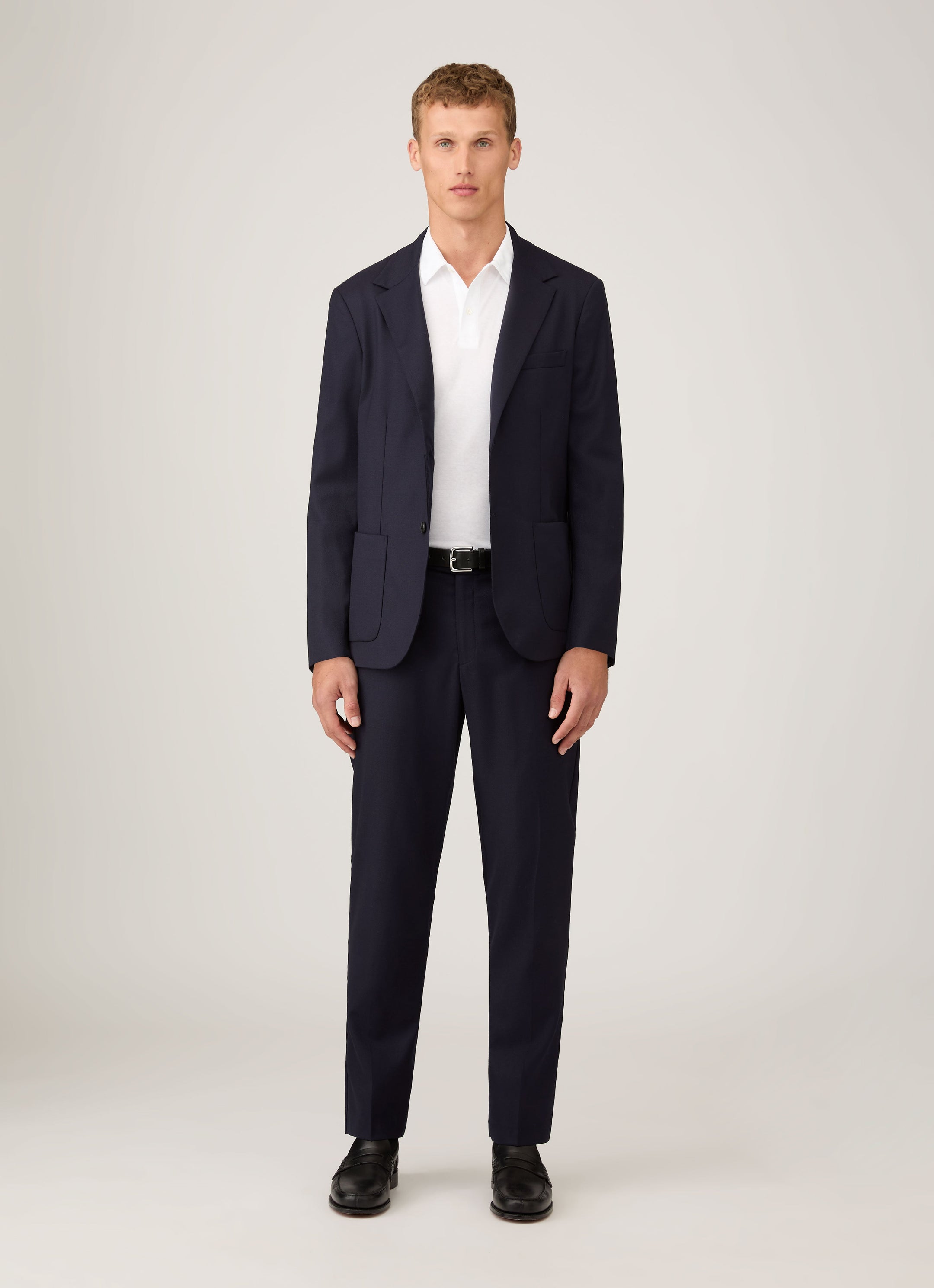 Men's Sea Island Cotton Jersey Polo Shirt in White